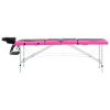 4-Zone Foldable Massage Table Aluminum Black and Pink - Black