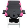 4-Zone Foldable Massage Table Aluminum Black and Pink - Black