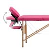 Foldable Massage Table 4 Zones Wood Pink - Pink