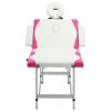 4-Zone Foldable Massage Table Aluminum White and Pink - White