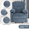 Vanbow.Recliner Chair Massage Heating sofa with USB and side pocket 2 Cup Holders (Blue) - as Pic