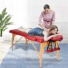 Portable Massage Table Adjustable Facial Spa Bed - Red - Beauty & Health Supplies