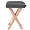 2-Zone Folding Massage Table and Stool Set 3.9" Thick Black - Black