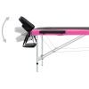 2-Zone Foldable Massage Table Aluminum Black and Pink - Black