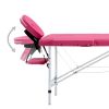 Foldable Massage Table 4 Zones Aluminum Pink - Pink