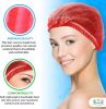 Pack of 100 Red Mob Caps 21' Hair Caps with Elastic Stretch Band Disposable Polypropylene Hair Cover Caps Unisex Head Covers for Food Service Breathab