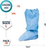 Disposable Boot Covers 18" Tall. Pack of 10 Blue Shoe Covers. PP 50 gsm Splash Proof Shoes Protectors. 5 Pairs of Thick Protective Booties Covering. P