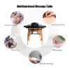 Portable Massage Table Adjustable Facial Spa Bed - White - Beauty & Health Supplies