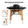 Portable Massage Table Adjustable Facial Spa Bed - Black - Beauty & Health Supplies