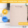 6 Pack Terry Cloth Baker's Pads. Pot Holders with Hand Hole. Industrial Oven Pads for Heat Care. Heat Resistant Knitted Pads for Baking; Cooking Needs