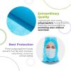 Polypropylene Hoods. Pack of 100 Blue Hooded Caps; Elastic Non-Woven Hoods Universal Size Hair Covers for Industrial Use. Breathable; Lightweight; Uni