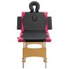 Foldable Massage Table 4 Zones Wood Black and Pink - Black