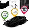 100 Pack of Disposable PP Shoe Covers One Size Fit Most Black Non-Slip Shoe Protectors Industrial Grade Shoe Covering Recyclable Boot Covers Light Dut