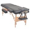 3-Zone Folding Massage Table 3.9" Thick Black - Black