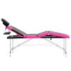 4-Zone Foldable Massage Table Aluminum Black and Pink - Black