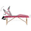 Foldable Massage Table 4 Zones Wood Black and Pink - Black