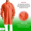 Red Lab Coat Unisex Disposable Polyethylene Labcoat XL size Liquid-Proof Workwear Non-Woven Visitor Coat PE Coated Industrial Grade Coats for Men Wome