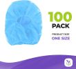 Polypropylene Hoods. Pack of 100 Blue Hooded Caps; Elastic Non-Woven Hoods Universal Size Hair Covers for Industrial Use. Breathable; Lightweight; Uni