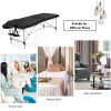 Portable Massage Table Adjustable Facial Salon Spa Bed - Black - Beauty & Health Supplies