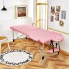 Portable Massage Table Adjustable Facial Salon Spa Bed - Pink - Beauty & Health Supplies