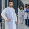 Disposable Gowns XX-Large. Pack of 10 Adult Surgical Gowns. 35 gsm Polypropylene Lab Coat Disposable Collar Gowns with Long Sleeves and Elastic Wrists