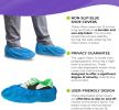 Disposable Shoe Covers for Indoors. 50 Pairs of 15" Length Blue 50 GSM Polypropylene Shoe Booties. Non-Slip Footwear Protectors for Hospitals; Clinics