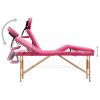 Foldable Massage Table 4 Zones Wood Pink - Pink