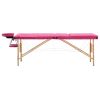 Foldable Massage Table 3 Zones Wood Pink - Pink