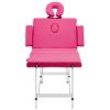 Foldable Massage Table 4 Zones Aluminum Pink - Pink