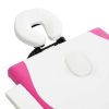 Foldable Massage Table 4 Zones Wood White and Pink - White