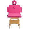 Foldable Massage Table 4 Zones Wood Pink - Pink