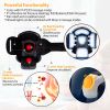 Electric Rechargeable Knee Massager Infrared Heat Pain Relief Therapy Knee Brace Wrap with Air Pressure Kneading Timer Temperature Adjustment - Black