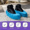 Disposable Shoe Covers for Indoors. 50 Pairs of 15" Length Blue 50 GSM Polypropylene Shoe Booties. Non-Slip Footwear Protectors for Hospitals; Clinics