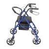 Four Wheel Walker Rollator with Fold Up Removable Back Support YF - Blue