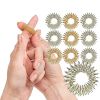 20pcs Spiky Sensory Finger Massage Ring Relax Finger Massager Decompression Multicolor Relieve Stress Spring Massage Rings - Silvery 20pcs