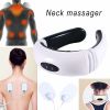 Electric Tens Unit Pulse Neck Massager Magnetic Pulse Therapy Vertebra Relax - White