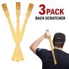 3pcs Natural Bamboo Back Scratcher Long Handle Pick Itch Relief Handcraft Tools - Wood