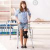 1 Pair Forearm Crutches, Universal Aluminum Non-Slip Crutches with Adjustable Height and Turning Arm Cuffs - KM3834