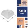 Collapsible Mesh Food Covers for Outdoors 300 pcs, 17 x 17 White Food Umbrella Mesh Cover with Stainless Steel Framework, Washable Camping Food Tent,