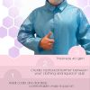 Disposable Gowns Large. Pack of 10 Blue Lab Coat Men 40 gsm Polypropylene Polyethylene Surgical Gowns with Collar; Loop Fastener; Long Sleeves; Elasti