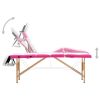 Foldable Massage Table 4 Zones Wood White and Pink - White