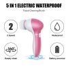 Face Massage Cleansing Brush Set - Pink