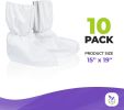 Disposable Boot Covers 19" High; 15" Length. Pack of 10 White Shoe Covers. Large Polypropylene Polyethylene Shoe Booties. Heavy Duty Thickness 5 Mil.