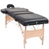 3-Zone Folding Massage Table 3.9" Thick Black - Black