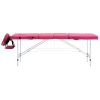 Foldable Massage Table 4 Zones Aluminum Pink - Pink