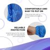 Polyethylene Isolation Gowns. Pack of 10 Blue Disposable Gowns X-Large. Adult Waterproof PE Surgical Gowns with Long Sleeves; Neck and Waist Ties; Kne