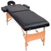 2-Zone Folding Massage Table and Stool Set 3.9" Thick Black - Black