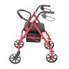 Four Wheel Walker Rollator with Fold Up Removable Back Support YF - Red