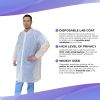 Disposable Gowns XX-Large. Pack of 10 Adult Surgical Gowns. 35 gsm Polypropylene Lab Coat Disposable Collar Gowns with Long Sleeves and Elastic Wrists