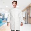 White Static Dissipative Lab Coats. Pack of 10 Barrier Large Medical Frocks. 60 GSM Blend of Polyethylene and Polypropylene Fabric Disposable Gowns wi